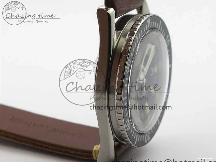 0214 Practical Vintage Seamaster 300 No Date T SS B12 Black Dial On Brown Leather Strap A2836 (Free Nylon Strap) 7910